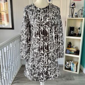 & Other Stories Black & White Asymmetrical Long Sleeve Jacket Dress (size M)